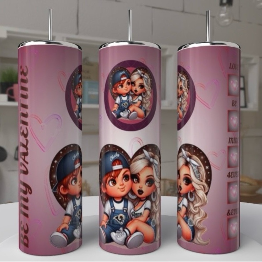 20oz BE MY VALENTINE STAINLESS STEEL SUBLIMATED TUMBLER